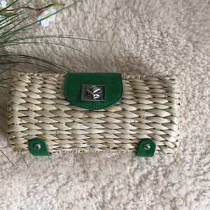 Straw Studio Clutch Bag, with Chain